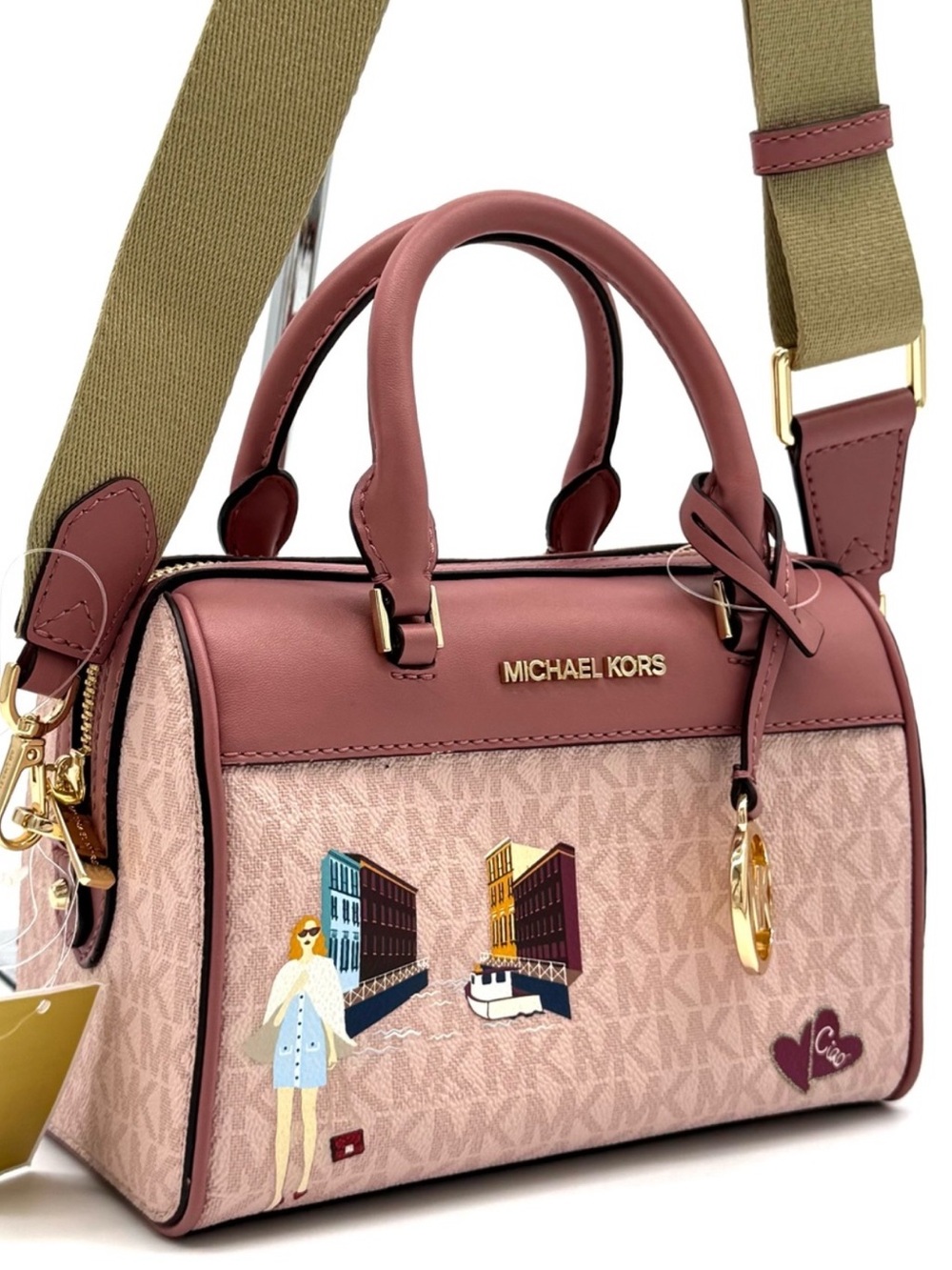 Michael Kors XS Jet Set Travel Girl Duffle Crossbody Bag Powder Blush